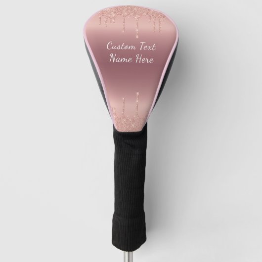 Ihre Text-Rose Gold Blush Golf Head Cover Headcover (Vorderseite)