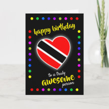 Ihre Text Trinidad Flag Herz GLÜCKLICH GEBURTSTAGS