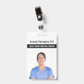 IHRE TEXT- UND FOTO-Abzeichen Ausweis (Vorderseite mit Clip)