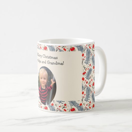 Ihre Text und Foto WeihnachtsTasse mit pattern.v.2 Kaffeetasse (VorderseiteRechts)