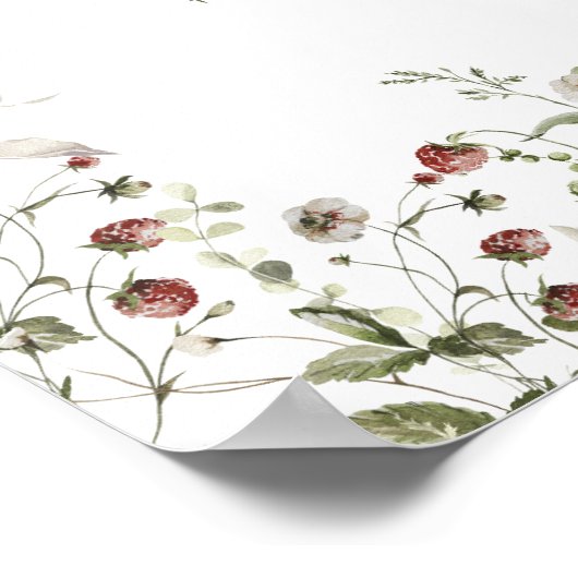 Ihre Text-Wildblume Wasserfarbe Kinderdusche Poster (Ecke)