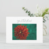 Ihre Text wunderschöne Red Dahlia Blume Einladung (Stehend Vorderseite)