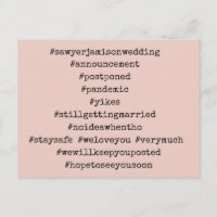 Ihre Top 12 Hashtags Blush Postponed Wedding