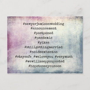 Ihre Top 12 Hashtags farbenfrohe Hochzeit nach hin Postkarte