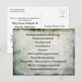 Ihre Top 12 Hashtags Grunge Vertagte Hochzeit Postkarte (Vorne/Hinten)
