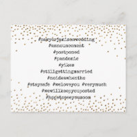 Ihre Top Hashtags Gold Confetti Hochzeit verschobe
