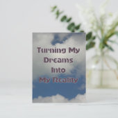 Ihre Träume in die Realität umsetzen Postkarte (Stehend Vorderseite)