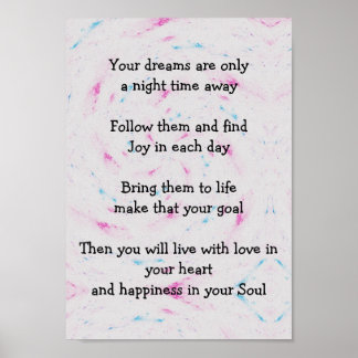Ihre Träume inspirierendes Poster