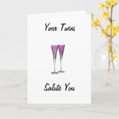 IHRE TWINS SALUTE U AM MUTTERTAG KARTE (Gelbe Blume)