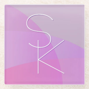 Ihre Überschneidungsinitiativen Moderne rosa Geo Glasuntersetzer