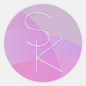 Ihre Überschneidungsinitiativen | Moderne rosa Geo Runder Aufkleber (Vorderseite)