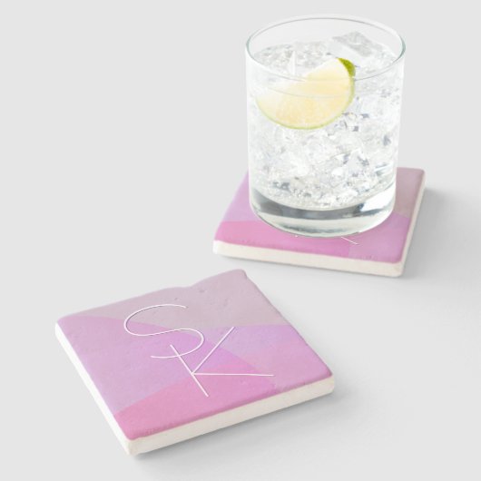 Ihre Überschneidungsinitiativen | Moderne rosa Geo Steinuntersetzer (Seitenansicht)