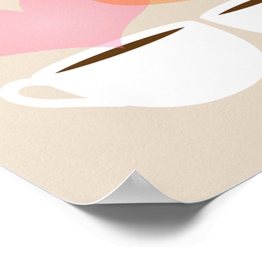 Ihre und meine Kaffee-Umarmungen in der Liebe Art Poster (Ecke)