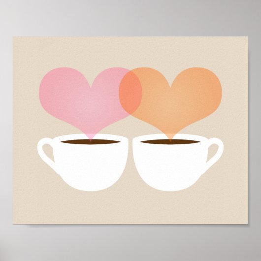 Ihre und meine Kaffee-Umarmungen in der Liebe Art  Poster (Vorne)