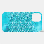 Ihre Ursprünge Türkis Glitzer Case-Mate iPhone Hülle (Rückseite (Horizontal))