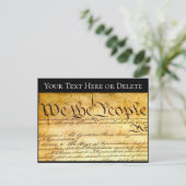 Ihre US-Verfassung Text/Farbe Wir Menschen Postkarte (Stehend Vorderseite)