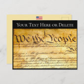 Ihre US-Verfassung Text/Farbe Wir Menschen Postkarte (Vorne/Hinten)