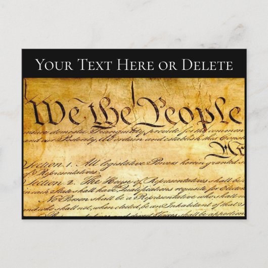 Ihre US-Verfassung Text/Farbe Wir Menschen Postkarte (Vorderseite)