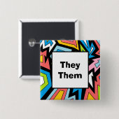 IHRE VERANSTALTUNG Queer Stolz Moderne Abstrakte K Button (Vorne & Hinten)