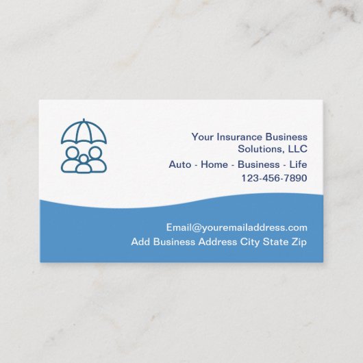 Ihre Versicherungen Moderne Visitenkarten Visitenkarte (Vorderseite)
