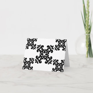 Ihre Vintagen Girly Style Black & White Damask Gir Karte