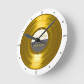 Ihre Vinyl Music Disk Clock mit Gold Record Runde Wanduhr (Winkel)