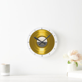 Ihre Vinyl Music Disk Clock mit Gold Record Runde Wanduhr