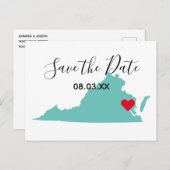 Ihre Virginia-Karte Save the Date gestalten Ankündigungspostkarte (Vorne/Hinten)