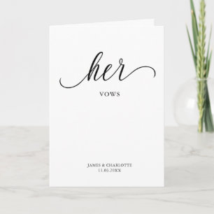 Ihre Voices Card Minimalistische Script Vow Card Karte