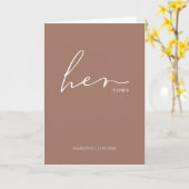 Ihre Vows Card Minimalistisches Drehbuch Vows Dust Karte (Gelbe Blume)