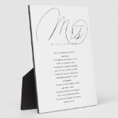 Ihre Vows Elegant Mrs. Newlyweds Wedding Vows Whit Fotoplatte (Seite)