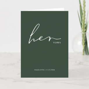Ihre Vows Karte Minimalistischen Drehbuch Vows For