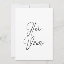 Ihre VW-Karte | Wedding Vow Booklet für Bride