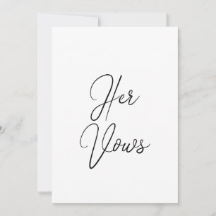 Ihre VW-Karte   Wedding Vow Booklet für Bride Einladung