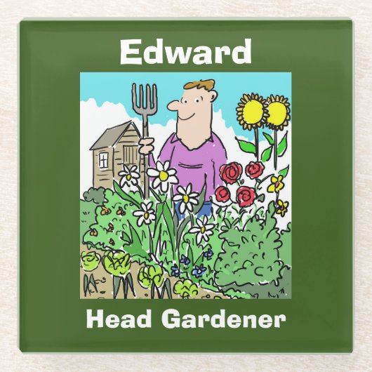 Ihre Wahl. Head Gardener Glasuntersetzer (Vorderseite)