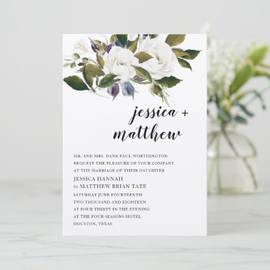 Ihre wahre Hochzeitseinladung Einladung (Stehend Vorderseite)