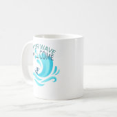 IHRE WAVE wird Surfing Surfer Slogan Sprichwort Kaffeetasse (Vorderseite Links)