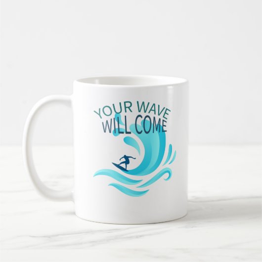 IHRE WAVE wird Surfing Surfer Slogan Sprichwort Kaffeetasse (Links)
