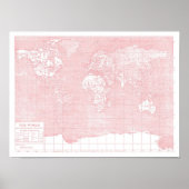 Ihre Welt ~ Pink Vintage Weltkarte Poster (Vorne)
