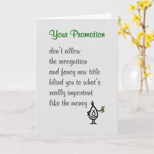 Ihre Werbeaktion - ein lustiges Glückwunschgedicht Karte (Gelbe Blume)