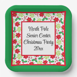 Ihre Worte personalisieren Weihnachts-Party Rot & Pappteller
