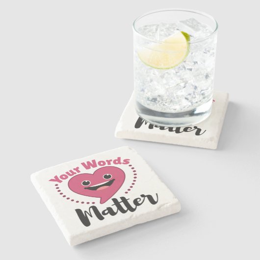 Ihre Worte sind wichtig für die SLP-Sprachpatholog Steinuntersetzer (Seitenansicht)