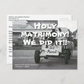 Ihre Worte und Foto Funny Elopement Ankündigungspostkarte (Vorne/Hinten)