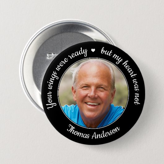 Ihre Wünsche waren fertig für das moderne Foto Mem Button (Vorne & Hinten)