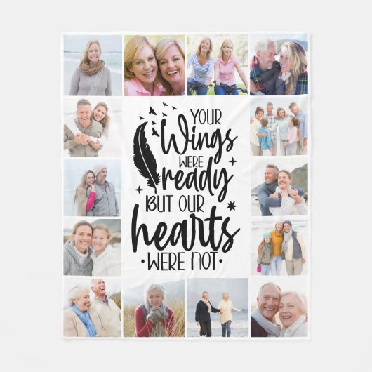 Ihre Wünsche waren fertig Multi-Foto Memorial Fleecedecke (Vorderseite)