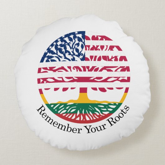 Ihre Wurzeln Rundes Kissen (Rückseite)