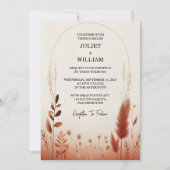 Ihre Wüste rustikale Boho Autumn Ombre Braun Hochz Einladung (Vorderseite)