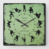 Ihre Zeit, Skate-Stile zu verschleiern Wand grüne Quadratische Wanduhr (Vorderseite)