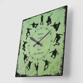 Ihre Zeit, Skate-Stile zu verschleiern Wand grüne Quadratische Wanduhr (Winkel)