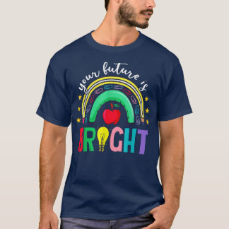 Ihre Zukunft ist zurück zum Niedlichen Regenbogen  T-Shirt
